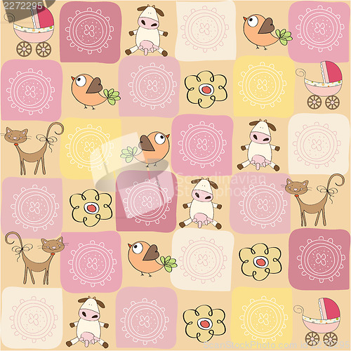 Image of childish seamless pattern with toys