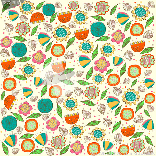 Image of seamless pattern background with flowers