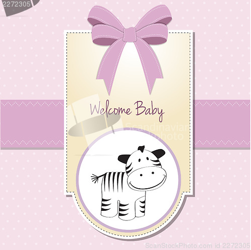 Image of cute baby shower card with zebra