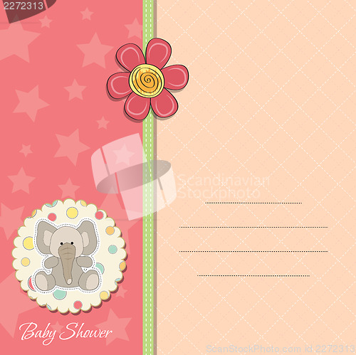 Image of romantic baby girl announcement card