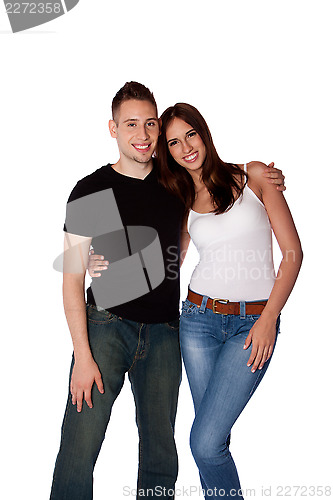 Image of Happy smiling couple hugging