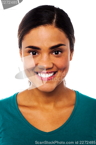 Image of Smiling latin young woman portrait