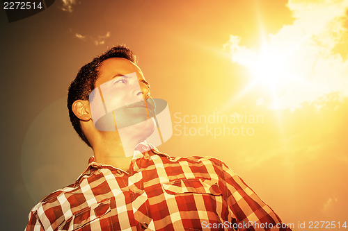 Image of man in the evening sun