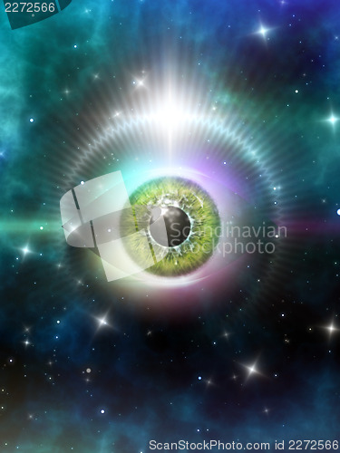 Image of eye in space