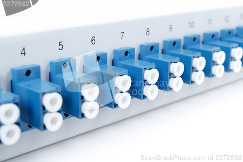 Image of Fiber optic distribution frame with SC adapters