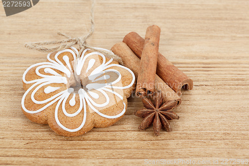 Image of Gingerbread cookies with star anise and cinnamon