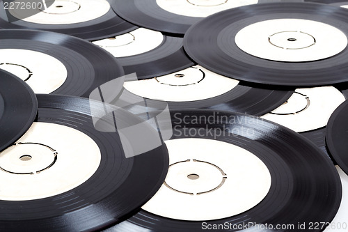 Image of group of black vinyl records 