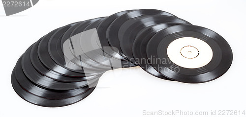 Image of group of black vinyl records 