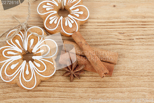 Image of Gingerbread cookies with star anise and cinnamon