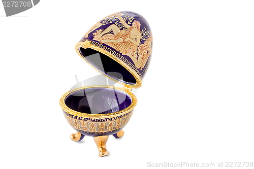 Image of Casket in the form of an Easter egg with an ornament.ggggggggggg