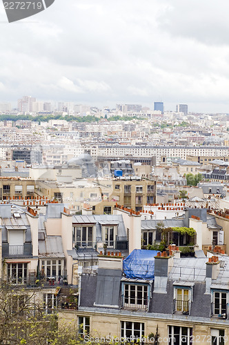 Image of rooftops of Paris France Europe cityscape from Basilica of the S