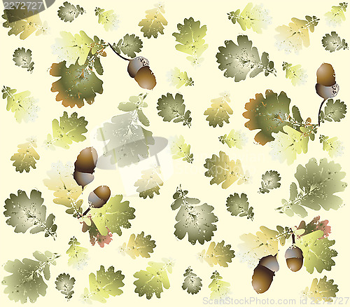 Image of Autumn seamless background. Illustration  acorns.