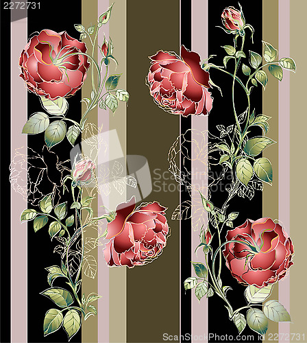 Image of Seamless background.Illustration rose.