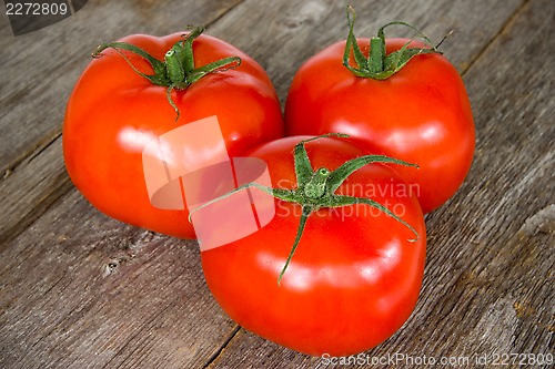 Image of Tomatoes on the old wooden floor