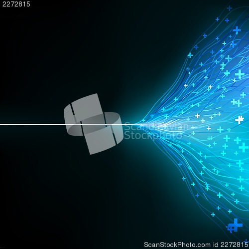 Image of Colorful lines on dark blue background. EPS 10