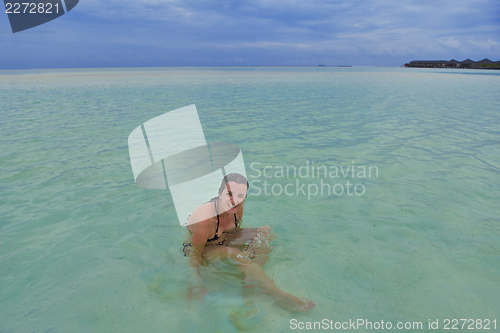 Image of happy woman at summer