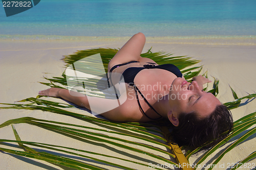 Image of happy woman at summer