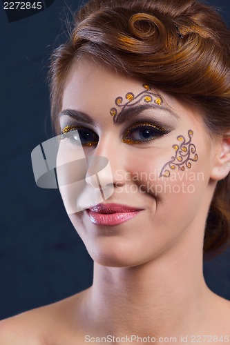 Image of Beautiful Woman with  Luxury Makeup
