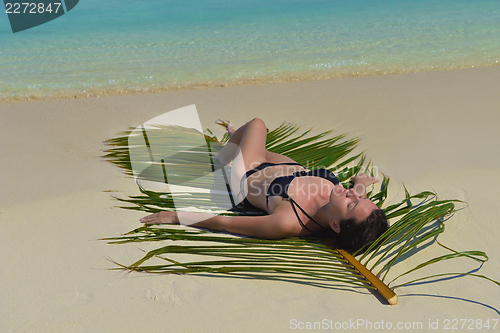 Image of happy woman at summer