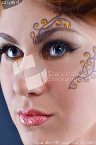 Image of Beautiful Woman with  Luxury Makeup