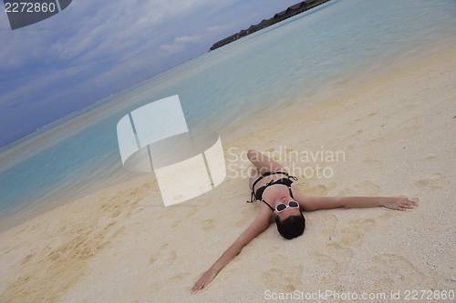 Image of happy woman at summer