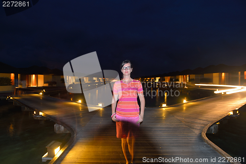 Image of happy woman at summer