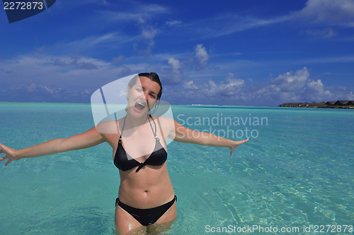 Image of happy woman at summer