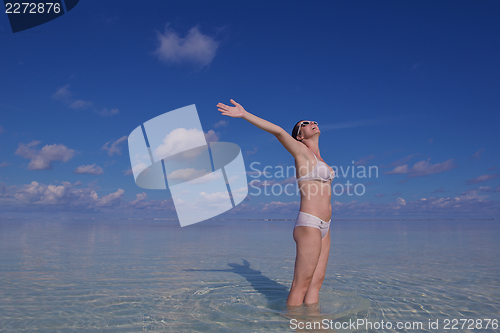 Image of happy woman at summer