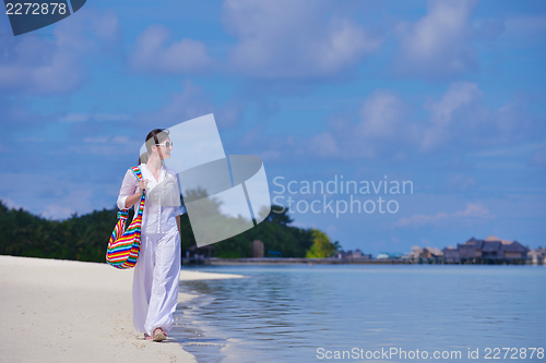 Image of happy woman at summer