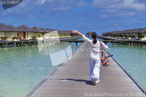 Image of happy woman at summer