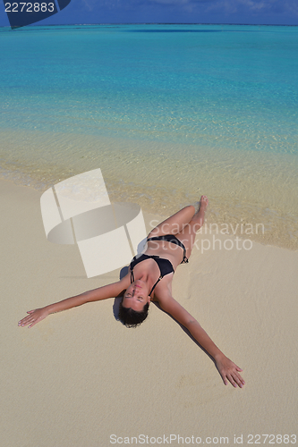 Image of happy woman at summer