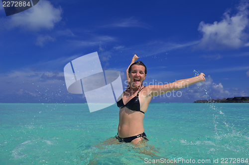 Image of happy woman at summer