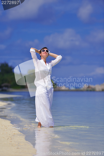 Image of happy woman at summer