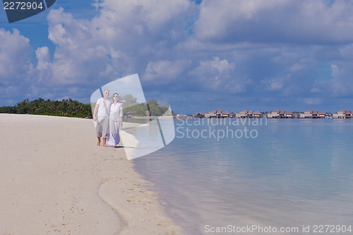 Image of happy young couple have fun on summer