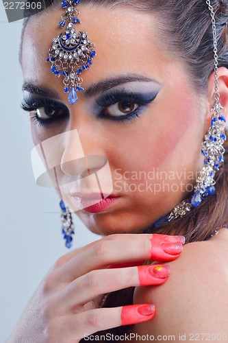 Image of Beautiful Woman with  Luxury Makeup