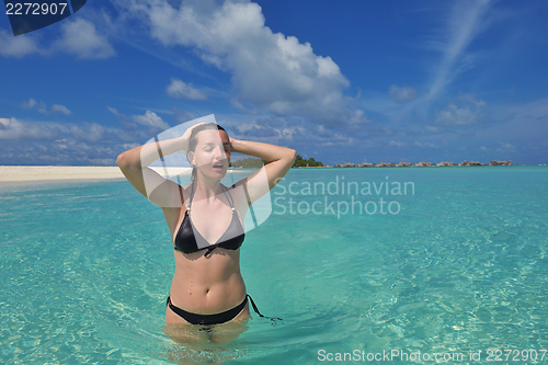 Image of happy woman at summer