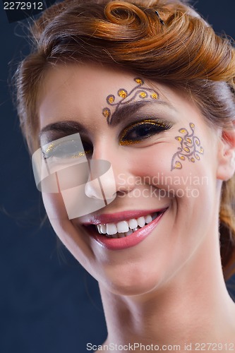 Image of Beautiful Woman with  Luxury Makeup