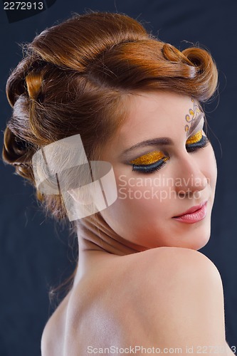 Image of Beautiful Woman with  Luxury Makeup