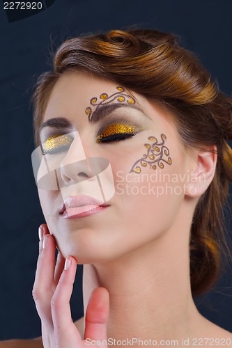 Image of Beautiful Woman with  Luxury Makeup