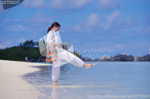 Image of happy woman at summer