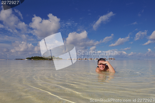 Image of happy woman at summer