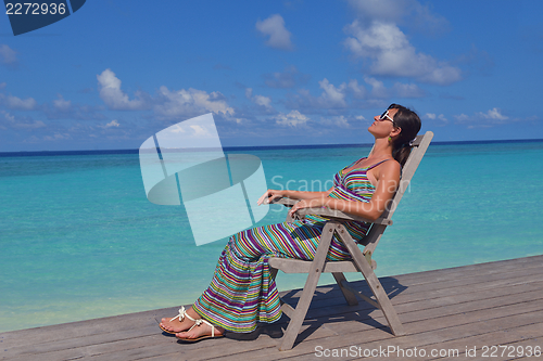 Image of happy woman at summer