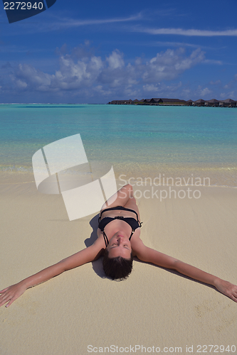 Image of happy woman at summer