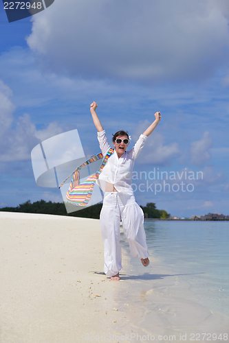 Image of happy woman at summer