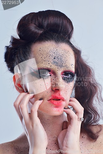 Image of Beautiful Woman with  Luxury Makeup