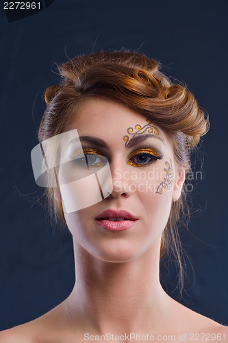 Image of Beautiful Woman with  Luxury Makeup