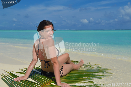 Image of happy woman at summer