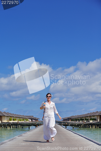 Image of happy woman at summer