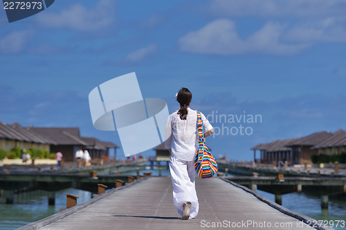 Image of happy woman at summer
