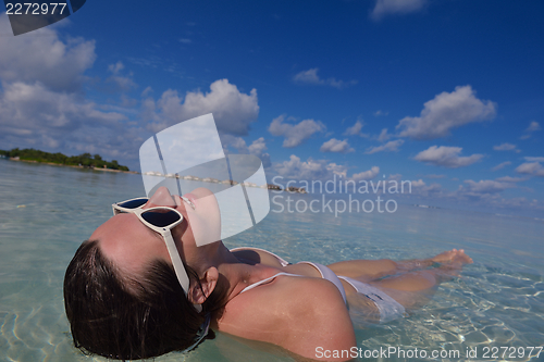 Image of happy woman at summer